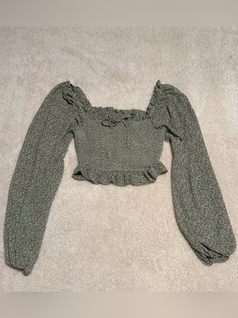 Altar’d State Floral Long sleeve Crop Top